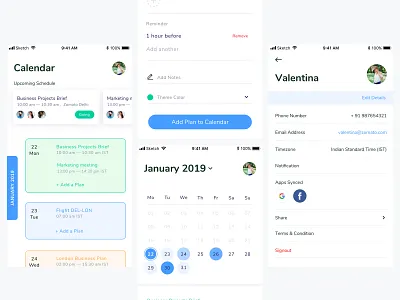 Calendar android android app app blue dailyui interface ios ui ux