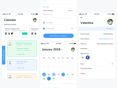 Calendar android android app app blue dailyui interface ios ui ux