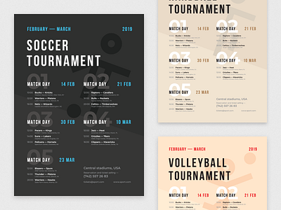 Sport Schedule Poster Template championship event flyer game numbers play poster promo schedule soccer sport tournament