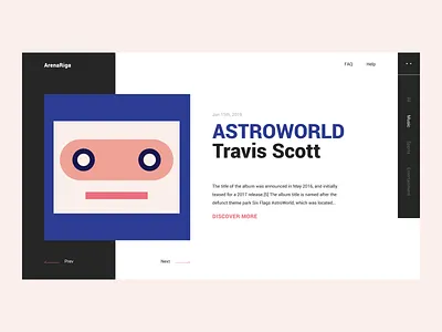 Arenariga - Concert Hall Website Concept II clean events illustration layout music ui web