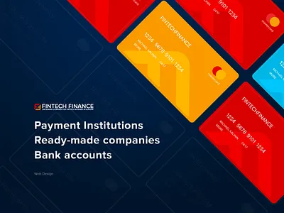 Fintech Finance (plastic card, slider) bank branding busines illustration plastic card promo slider typography vector web