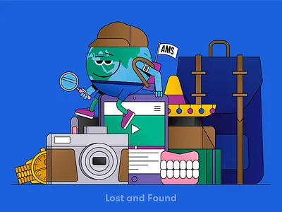 Globi: Lost and Found airport bag blue camera character design dutch found illustration illustrator ipad latin lost mascot mexican sherlock holmes sombrero tablet teeth travel watch
