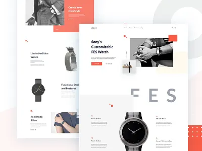 FES Watch Product UI branding concept product design typography ui uinugget watch design watch shop website woocommerce