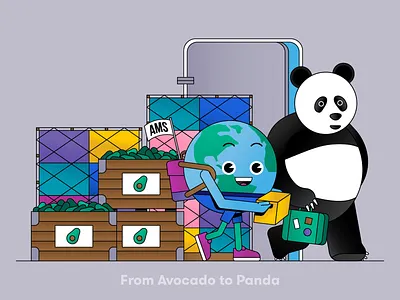 Globi: From Avocado to Panda airplane animals artwork avocado cargo case drawing editorial flatdesign food graphic design icon illustration illustrator nature panda spot illustration storytelling travel vector