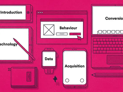 Digital Trends art browser computer devices editorial illustration inforgraphic line art mobile phone print vector