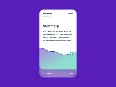 Lab Test Card dashboard graph health ui user interface design