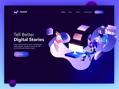 Remold agency agency branding branding colors computer digital header illustration logo man ui ux vector webdesign website woman