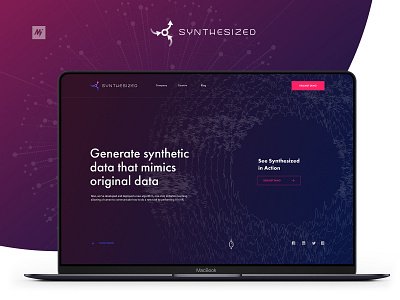 Synthesized - synthetic data that mimics original data dailyui design interface interface design landing page landingpage minimal page site ui ux visualdesign web webdesign website