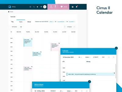 Cirrus 2 Calendar admin api crm dashboard design infographics list sas stats system ui ux