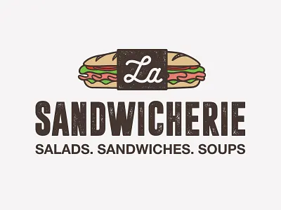 La Sandwicherie dark brown earth tones food branding hand drawn healthy eating healthy lifestyle icon logo packaging sandwich