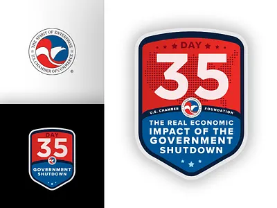 U.S. Chamber of Commerce Foundation Shutdown Badge badge brand chamber of commerce dc government illustration illustrator logo politics shutdown usa washington