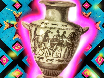 Neon vessel ancient vessel neons surface pattern