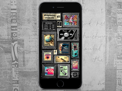 Vintage Frames app graphic design homescreen icon interface mobile ui