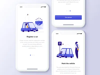 Parking App aplication app car design ethworks flat illustration parking parking app ui vector