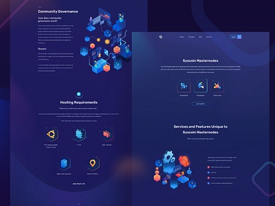 Syscoin - Masternodes Page bitcoin blockchain character crypto crypto currency hero illustration isometric landing masternodes web website