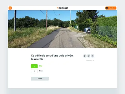 Driving theory test app design system exercise landing navigation player question style guide test ui webapp website