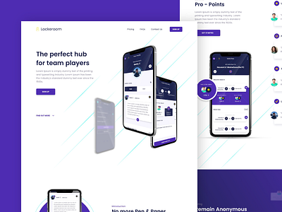 Lockeroom - Landing Page app brand color creative design designer land landing logo page ui ux website