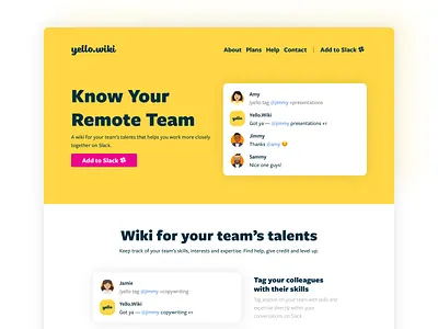 Slack App Landing Page bot chatbot design system hr landing slack teams teamwork