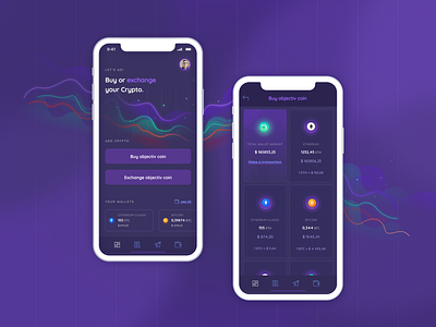 Cryptocurrency App 2nd app appdesign apple chart crypto cryptocurrency darkmode dashboard design illustration ios mvp sketch ui ux wallet