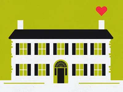 Huntsville VDay Cards - Weeden alabama card design greeting cards heart house huntsville illustration love minimal museum tourism travel valentines day vector weeden