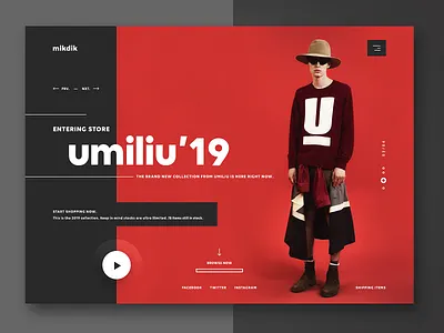 mikdik - online fashion store clothing design e commerce ecommerce fashion funky and fresh landing page minimal nike one page shoes street wear ui ui design urban wear user interface web design website website design