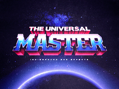 80s Photoshop Text Effects Vol.2 - No.1 1980s 80s 80s style design effect he man logo masters mockup nostalgia photoshop psd retro skeleton synthwave template text effect text styles typography vintage