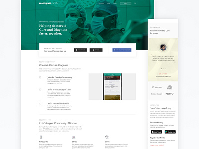 Curofy Website v3.0 care provider community curofy doctor healthcare listing medical practice roundglass