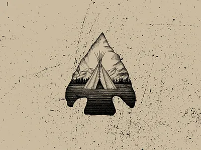 Arrow arrow hand crafted illustration rustic tshirt graphics vector art vintage