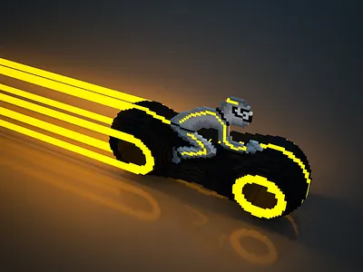Light bike revisited 3d 3d art 3d render art character color design isometric lighting magicavoxel minimal movie technology voxel
