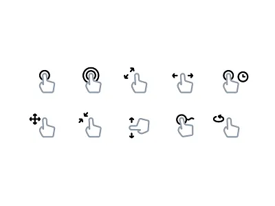 Hand Gestures hand icon iconset minimal outline symbol ui ux vector