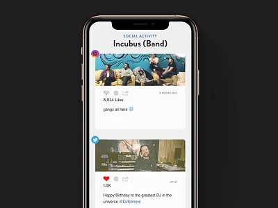 Social Activity Feed activity feed band brand branding daily ui dailyui design facebook feed incubus instagram mobile social twitter ui ui ux design ui design user experience ux