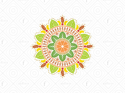 Vegan Mandala logo brand branding colorful flower food friend fruits gourmet happy healthy light logo logo for sale mandala nature restaurant tasty vegan vegetables vegetarian