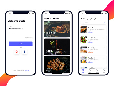 Food App Concept app categories concept iphone x list login design minimal app ui