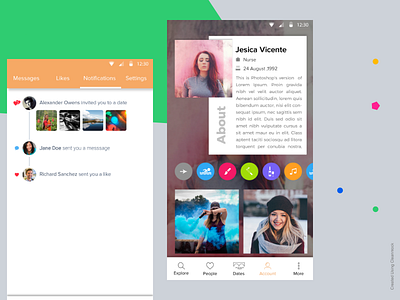 User Profile account android app collapse expand explore icons ios app notification people profile stepers tab navigation tabbar travel ui ux