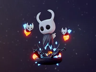 Hollow Knight 3d blender character fanart game hollow knight illustration inspiration isometric light monter