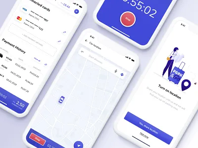 Parking App aplication app car design design app ethworks flat illustration parking parking app ui ux vector