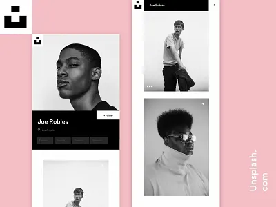 Unsplash user profile design