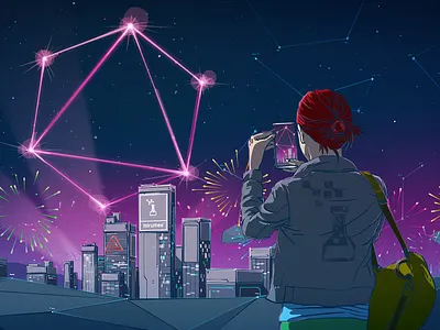 Illustration for our "Year In Tek" article artwork design drawing handmade illustration mirumee quality sketch