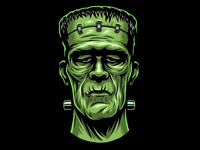 Vectorstock 17080014 frankenstein head illustration retro vector vectorstock