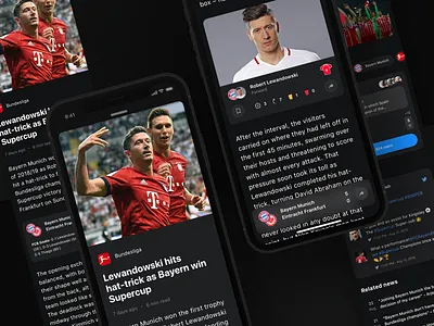 Rewind: Article app article bet betting bundesliga clean dark football interface ios light product simple sport sport book ui ux widget