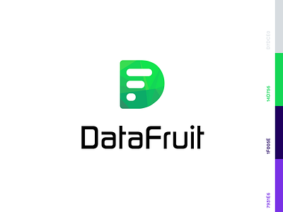 Datafruit Logo bitcoin branding company data data analytics data fruit green identity design inspiration logo mark mobile software symbol tech tech company technology vector web