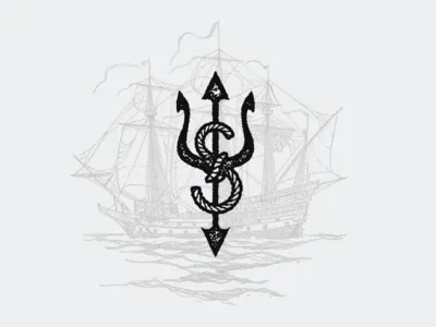 Saltwater Kitchen Mark greenville logo mark rope seafood ship trident