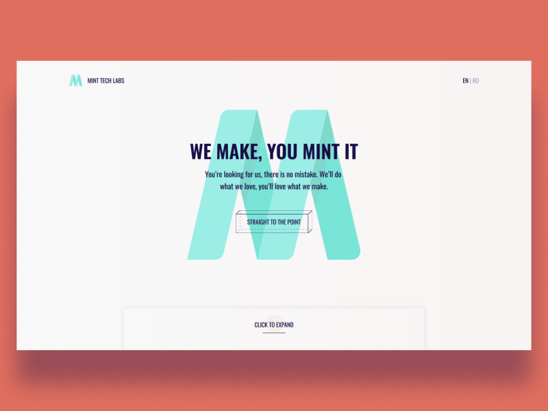 Minttechlabs Landing animation concept gif illustration landing layout motion page transition transition ui ux web webdesign website