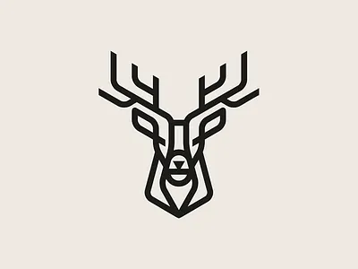 Stag animal botanicals cbd chinese medicine deer geometric icon identity illustration logo stag vector