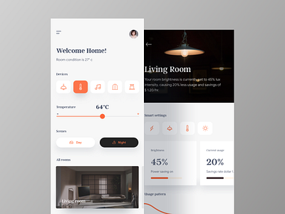 Smart Home App app app branding application clean app controller app dailyui dashboard design design home app ios minimalist design mobile app design new trend settings smart home trend 2019 typography ui ui ux design ux