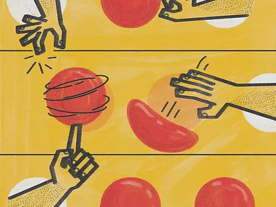 Ball Pit Smack Down balls exercise gig gig poster hands illustration mcdonalds play texture