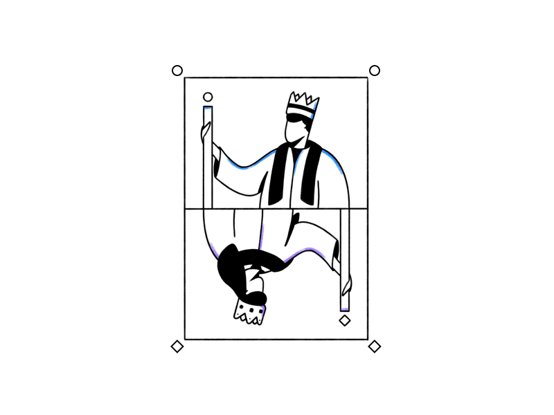 Royal abstract animation card gif illustration king minimal playing card print queen sketch ui vector
