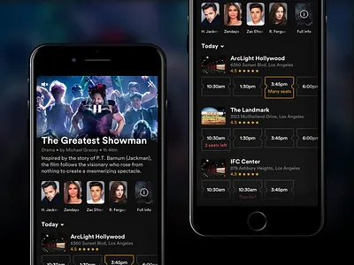 Movie Tickets App - List 🎬 actors cinema film movie movie app movie card playback theatre ticket ticket app tickets