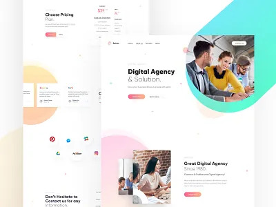 Agency & Marketing Landing agency business corporate creative creative agency gradient marketing portfolio