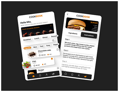 Recipe 040 app cookbook cooking cooking app daily 100 challenge daily ui dailyui dailyuichallenge design food app ingredients recipe ui